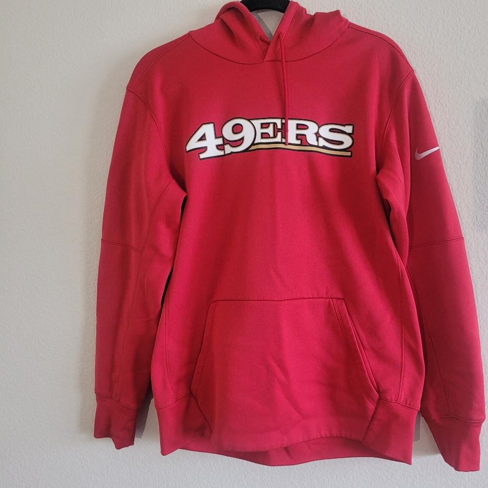 Nike Red 49ers Logo Hooded Sweatshirt Size M